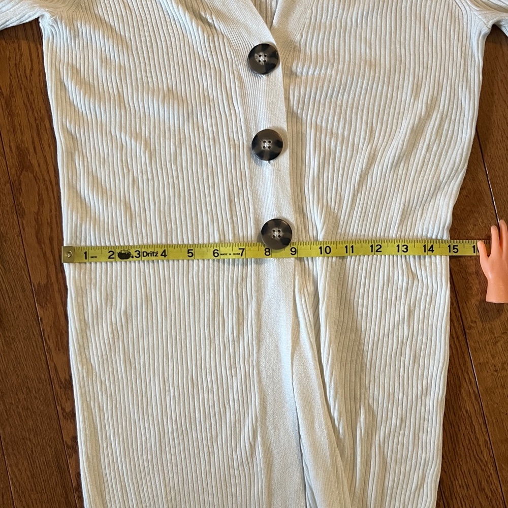 Anthropologie Rue and Willow Cream Ribbed Maxi Cardigan - Picture 9 of 16